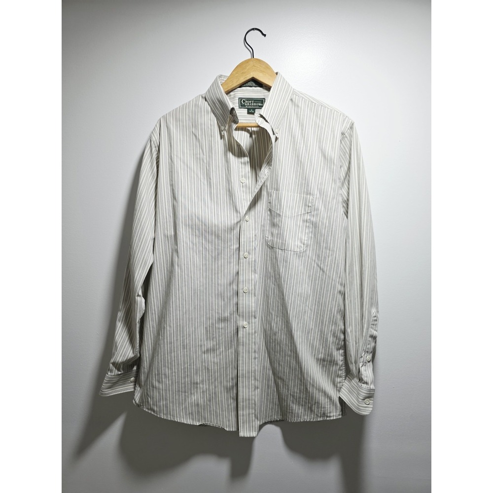 Croft & Barrow Wrinkle Resistan Button-Down Dress Shirt Striped Size 16 34/35